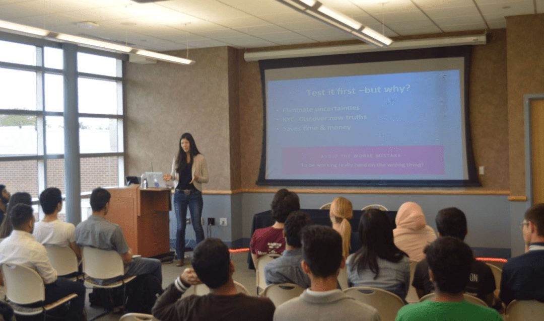 Aïko Thurlow at RISE, an entrepreneurship event at Rutgers University