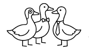 Three ducks awkwardly networking
